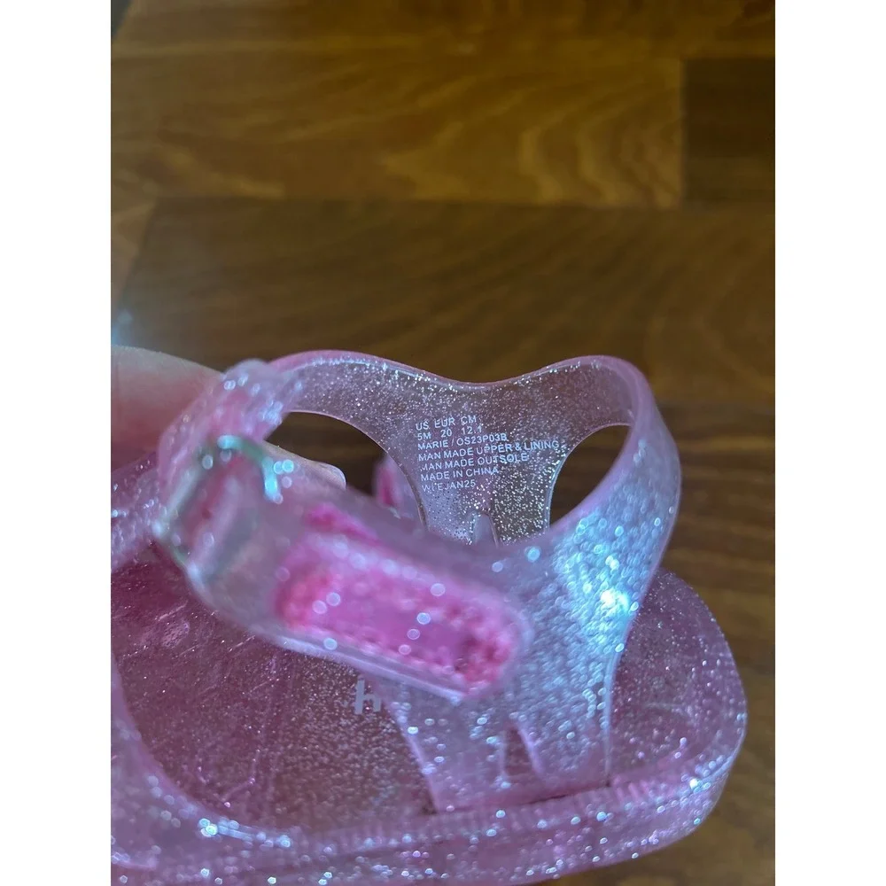 OshKosh B'gosh Marie‎ Pink Glitter Jelly Sandals Fisherman Shoes Toddler Size 5M